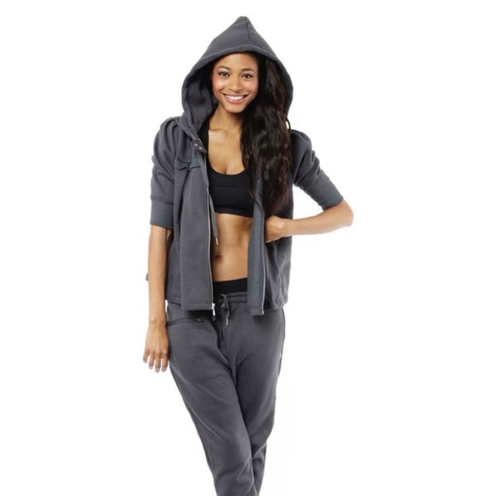 Jo+Jax Gray Babydoll Zip Hoodie